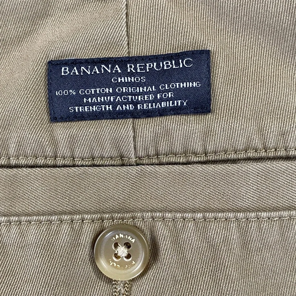 Banana Republic Chinos Mens 31x34 Khaki Tan Dawson Chino Straight Leg Cotton